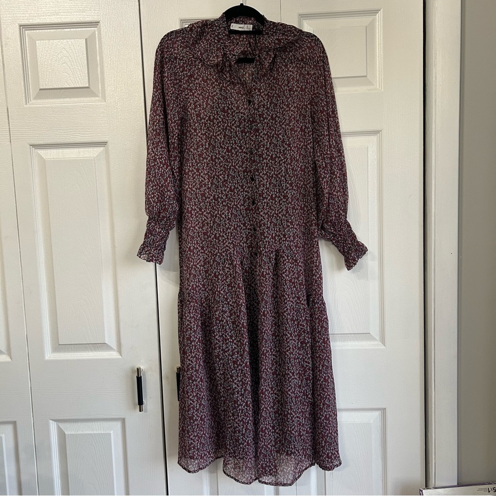Mango Tiered Floral Maxi Dress